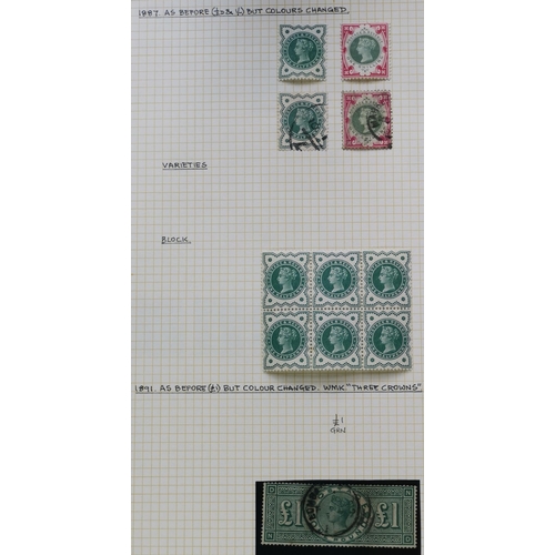 487 - Surface Printed mainly used  (some lighter cancels) collection on leaves  few useful unused/o.g. wit... 