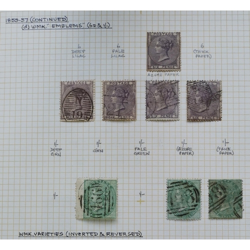 487 - Surface Printed mainly used  (some lighter cancels) collection on leaves  few useful unused/o.g. wit... 