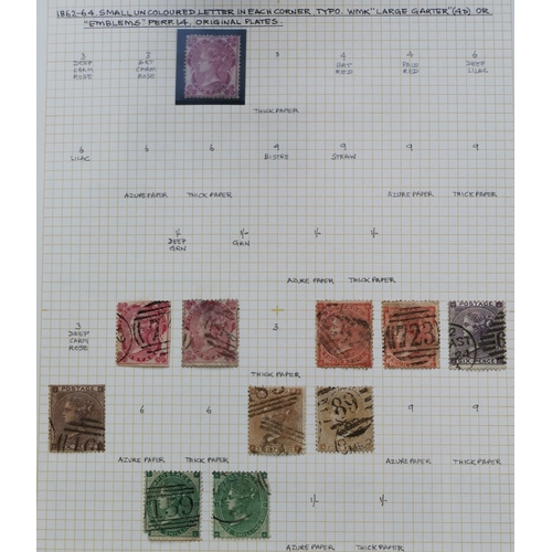 487 - Surface Printed mainly used  (some lighter cancels) collection on leaves  few useful unused/o.g. wit... 