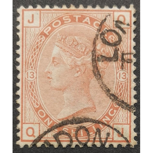 500 - 1873-80 1/- orange-brown Pl.13 FU. SG151. (1)