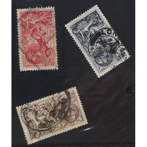 527 - Collection on leaves with 1912-22 range with shades M/o.g. noting 1½d Pencf  p.14 6d  9d olive (2)  ... 