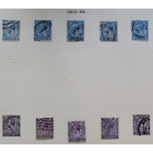 527 - Collection on leaves with 1912-22 range with shades M/o.g. noting 1½d Pencf  p.14 6d  9d olive (2)  ... 