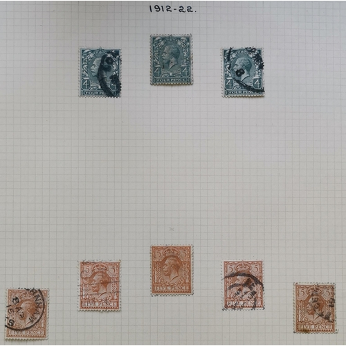 527 - Collection on leaves with 1912-22 range with shades M/o.g. noting 1½d Pencf  p.14 6d  9d olive (2)  ... 