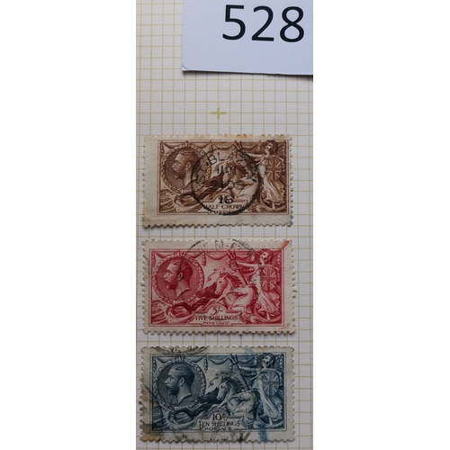 528 - Mint and used collection on leaves with Downey Heads  1912-24 vals to 9d olive M  10d M  also U  191... 