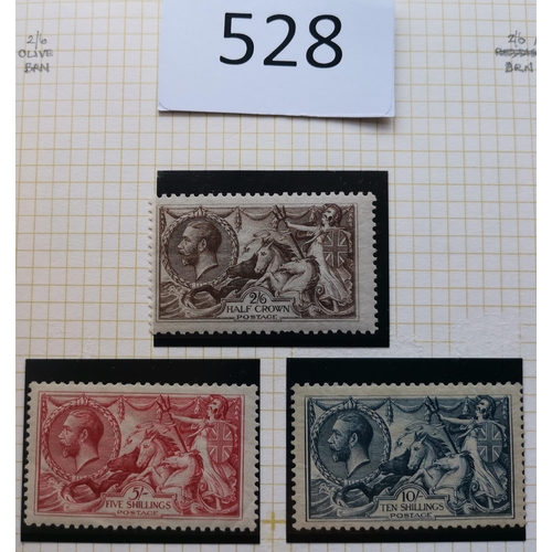 528 - Mint and used collection on leaves with Downey Heads  1912-24 vals to 9d olive M  10d M  also U  191... 