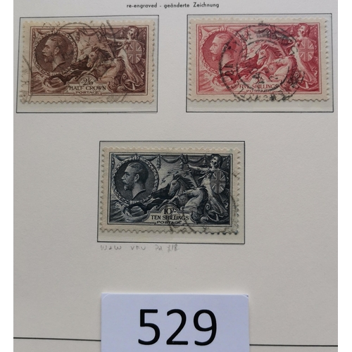 529 - Used collection in Lighthouse album  generally good to fine  incl. 1913 2/6d (both shades)  5/- and ... 