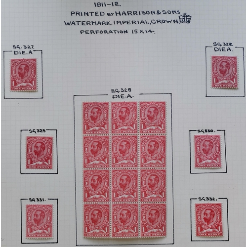 530 - Downey Heads collection on leaves M/used with M shades  some M/UM blocks of 4  SG328 UM/M block of 1... 