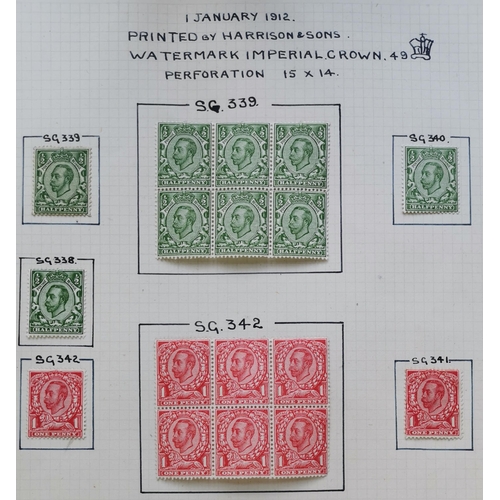 530 - Downey Heads collection on leaves M/used with M shades  some M/UM blocks of 4  SG328 UM/M block of 1... 