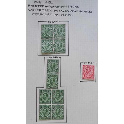 530 - Downey Heads collection on leaves M/used with M shades  some M/UM blocks of 4  SG328 UM/M block of 1... 