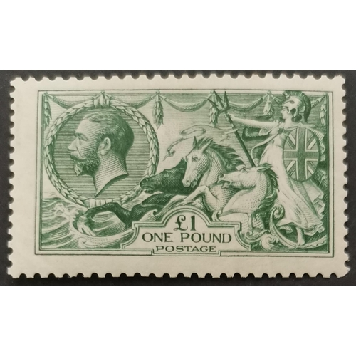 541 - 1913 £1 dull blue-green o.g. (some gum redistribution?)  light corner bend  otherwise fresh and good... 