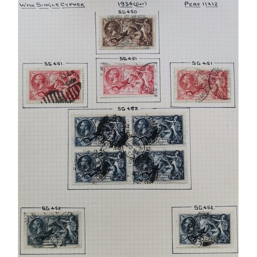 548 - 1924-35 collection on leaves M/used with 1934 5/- M  set to 10/- M (10/- small stain)  10/- used blo... 