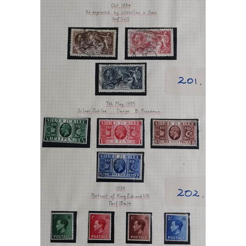 548 - 1924-35 collection on leaves M/used with 1934 5/- M  set to 10/- M (10/- small stain)  10/- used blo... 