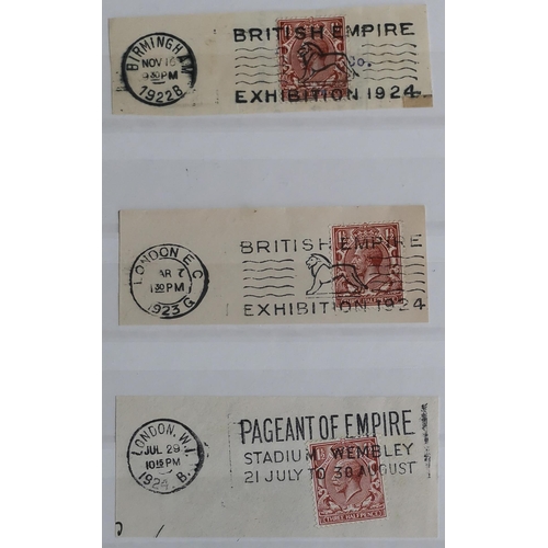 549 - 1924-25 WEMBLEYS. Collection on 2 stocksheets incl. 1924 set in blocks of 4 and 1925 1d block of 8 a... 