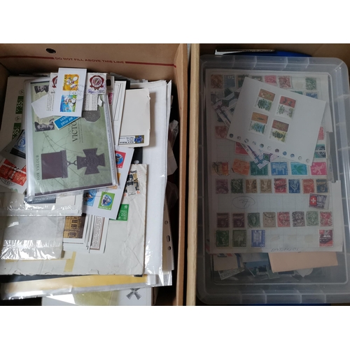 64 - Accumulation in 2 cartons  incl. GB FDC's  general world in packets  on stocksheets etc. Buyer must ... 