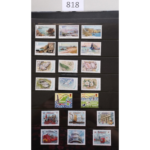 818 - GUERNSEY. Collection on Hagner sheets in binder 1969 to 2018  nearly all UM. Face approx. £625+. (ma... 