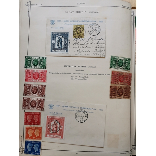 10 - A collection in old Imperial album  typical mixed condition  incl. useful GB from 4 margin 1840 1d b... 