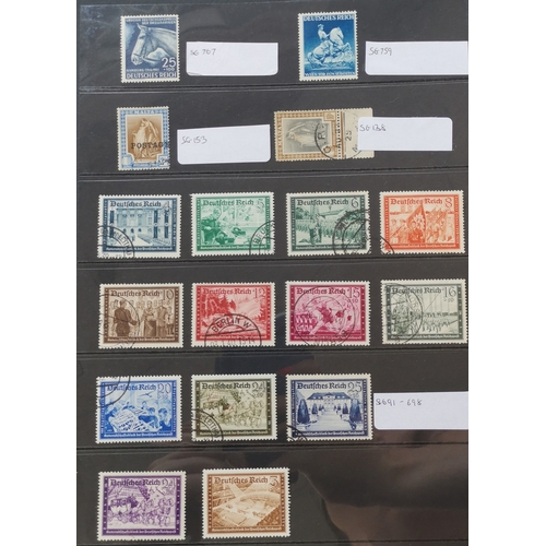 12 - Useful ranges on stocksheets in binder  value in GB from 1840 1d black x 2  KEVII to 10/-  KGV Seaho... 