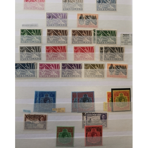 15 - Useful BC ranges in large stockbook  mainly pre-1952  better M incl. Malaysia Straits Settlements KG... 