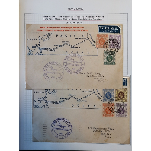 23 - FLIGHT COVERS. A collection of mainly 1937 Flight covers  mostly with HK KGV adhesives with vals to ... 