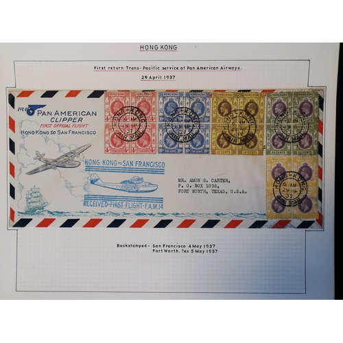 23 - FLIGHT COVERS. A collection of mainly 1937 Flight covers  mostly with HK KGV adhesives with vals to ... 