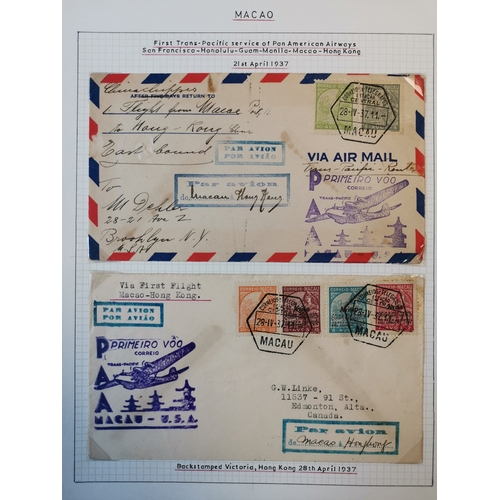 23 - FLIGHT COVERS. A collection of mainly 1937 Flight covers  mostly with HK KGV adhesives with vals to ... 