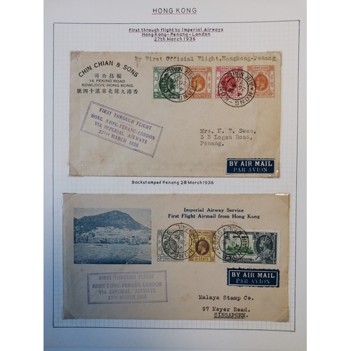 23 - FLIGHT COVERS. A collection of mainly 1937 Flight covers  mostly with HK KGV adhesives with vals to ... 