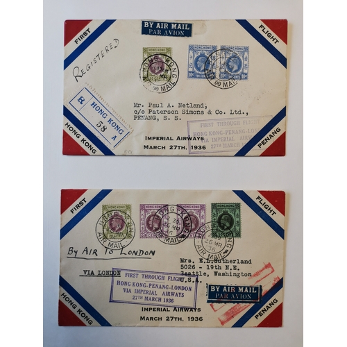 23 - FLIGHT COVERS. A collection of mainly 1937 Flight covers  mostly with HK KGV adhesives with vals to ... 