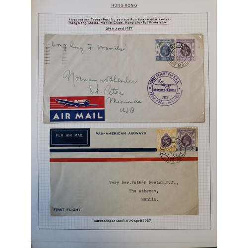 23 - FLIGHT COVERS. A collection of mainly 1937 Flight covers  mostly with HK KGV adhesives with vals to ... 