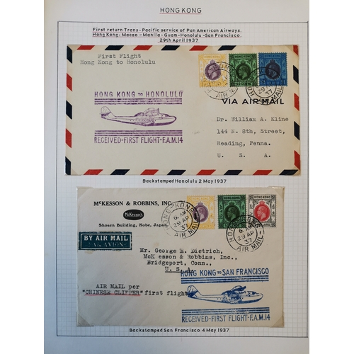 23 - FLIGHT COVERS. A collection of mainly 1937 Flight covers  mostly with HK KGV adhesives with vals to ... 