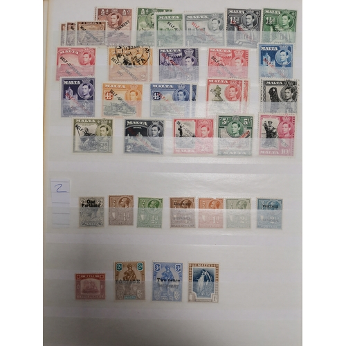 15 - Useful BC ranges in large stockbook  mainly pre-1952  better M incl. Malaysia Straits Settlements KG... 