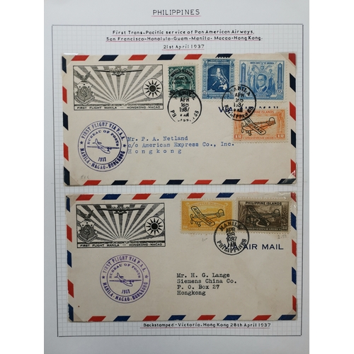 23 - FLIGHT COVERS. A collection of mainly 1937 Flight covers  mostly with HK KGV adhesives with vals to ... 