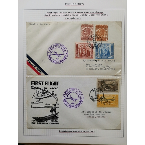 23 - FLIGHT COVERS. A collection of mainly 1937 Flight covers  mostly with HK KGV adhesives with vals to ... 