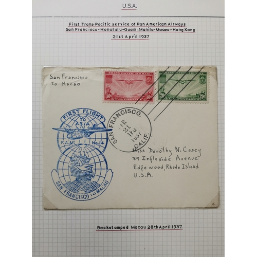 23 - FLIGHT COVERS. A collection of mainly 1937 Flight covers  mostly with HK KGV adhesives with vals to ... 