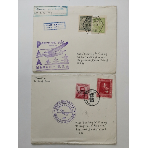 23 - FLIGHT COVERS. A collection of mainly 1937 Flight covers  mostly with HK KGV adhesives with vals to ... 