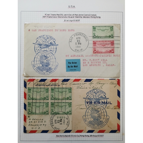 23 - FLIGHT COVERS. A collection of mainly 1937 Flight covers  mostly with HK KGV adhesives with vals to ... 