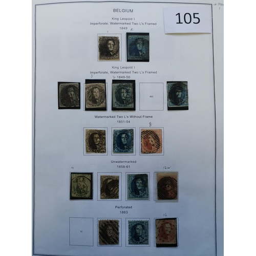 105 - Collection in album with useful 19th century issues  used  later incl. 1929 10f  20f and 50f M  and ... 