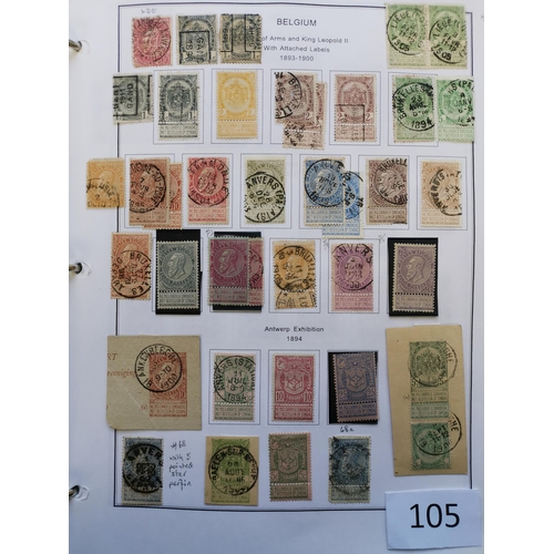 105 - Collection in album with useful 19th century issues  used  later incl. 1929 10f  20f and 50f M  and ... 