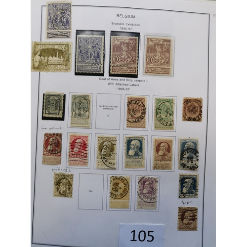 105 - Collection in album with useful 19th century issues  used  later incl. 1929 10f  20f and 50f M  and ... 