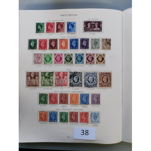 38 - KGVI used collection in SG Crown album  varied condition  incl. some higher values. (Stated qty 2 50... 