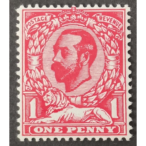 602 - 1911 Downey Head 1d plate proof in carmine on chalk-surfaced paper  no wmk  M. Cat. £280. (1)