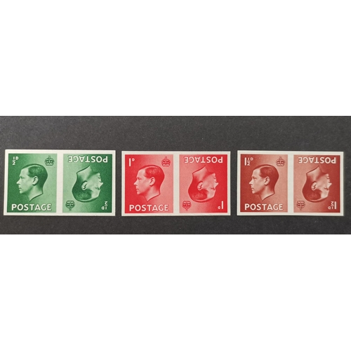 619 - 1936 ½d  1d and 1½d tete-beche imprimatur UM pairs ex British Postal Museum and Archive (i.e. withou... 