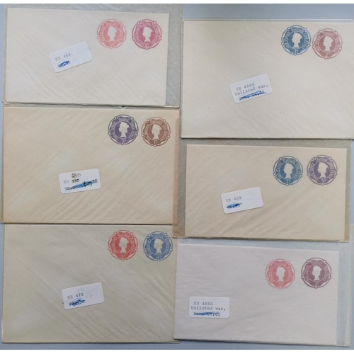 629 - POSTAL STATIONERY. Printed to order unused envelopes with compound frankings (2 on each)  Tudor rose... 