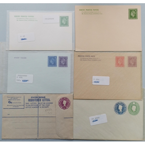 630 - POSTAL STATIONERY. A scarce group of unused items incl. apparently unrecorded printed to private ord... 