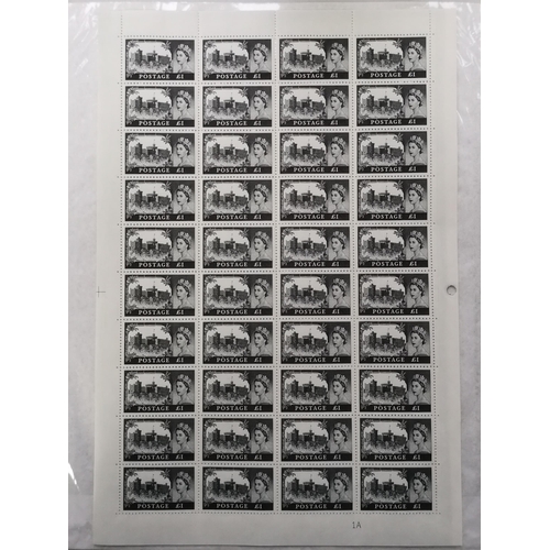 634 - 1963 BW £1 UM complete sheet of 40. SG598a. Cat. £520. (1 sheet)