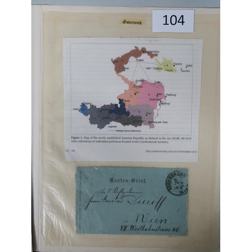 104 - AUSTRIA.  A mainly used collection from 1850 to c.1908 on leaves  with defins  Newspaper stamps  Pos... 