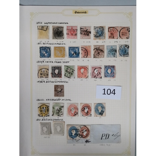 104 - AUSTRIA.  A mainly used collection from 1850 to c.1908 on leaves  with defins  Newspaper stamps  Pos... 