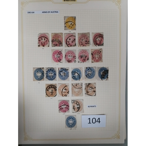 104 - AUSTRIA.  A mainly used collection from 1850 to c.1908 on leaves  with defins  Newspaper stamps  Pos... 