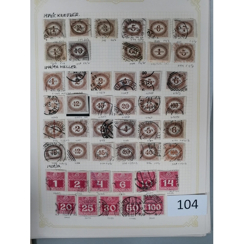 104 - AUSTRIA.  A mainly used collection from 1850 to c.1908 on leaves  with defins  Newspaper stamps  Pos... 