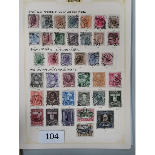 104 - AUSTRIA.  A mainly used collection from 1850 to c.1908 on leaves  with defins  Newspaper stamps  Pos... 