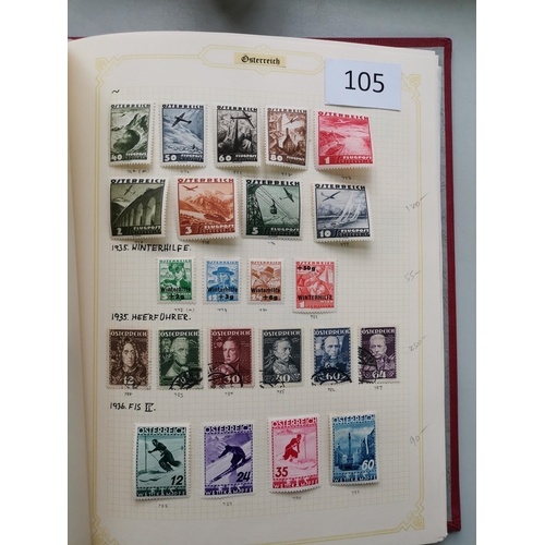 105 - AUSTRIA.  1910 to 1937 M and U collection in album  many good sets (2 of some)  noted 1910 Birthday ... 